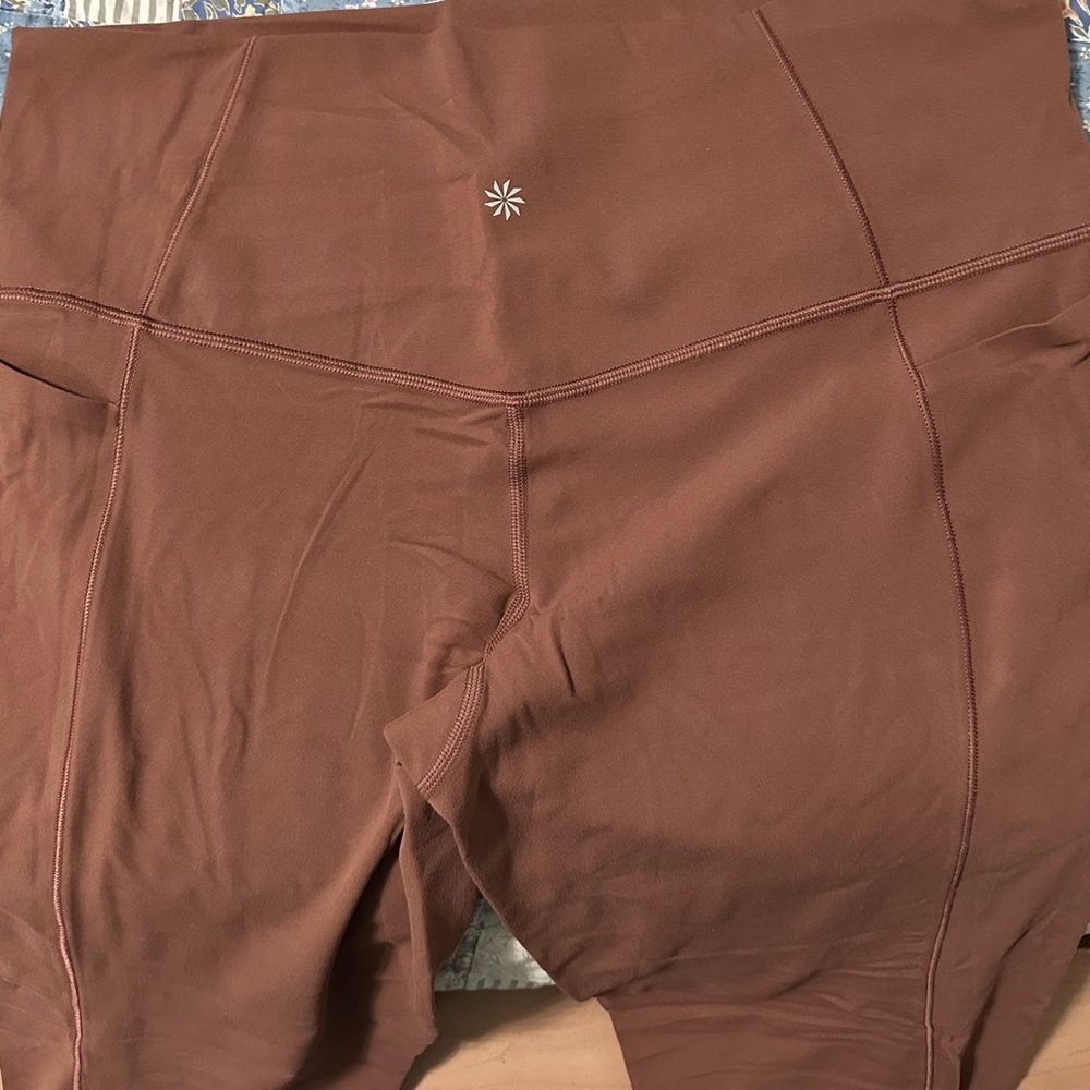 Athleta soft brown size 1X yoga exercise workout pants EUC
